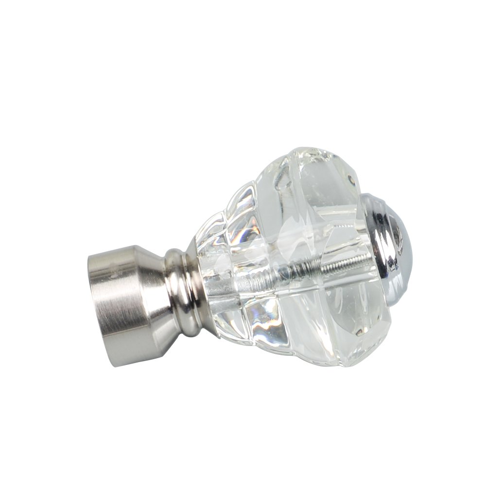 new design wholesale home decor fancy resin crystal ball shape curtain finial for curtain rod