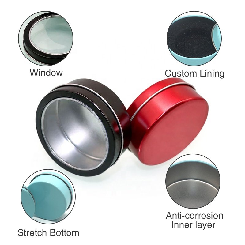 Wholesale Candle Tin Luxury Soy Wax Scented 8Oz Black Candle Tins Wedding Gift Seamless Metal Candle Can Containers