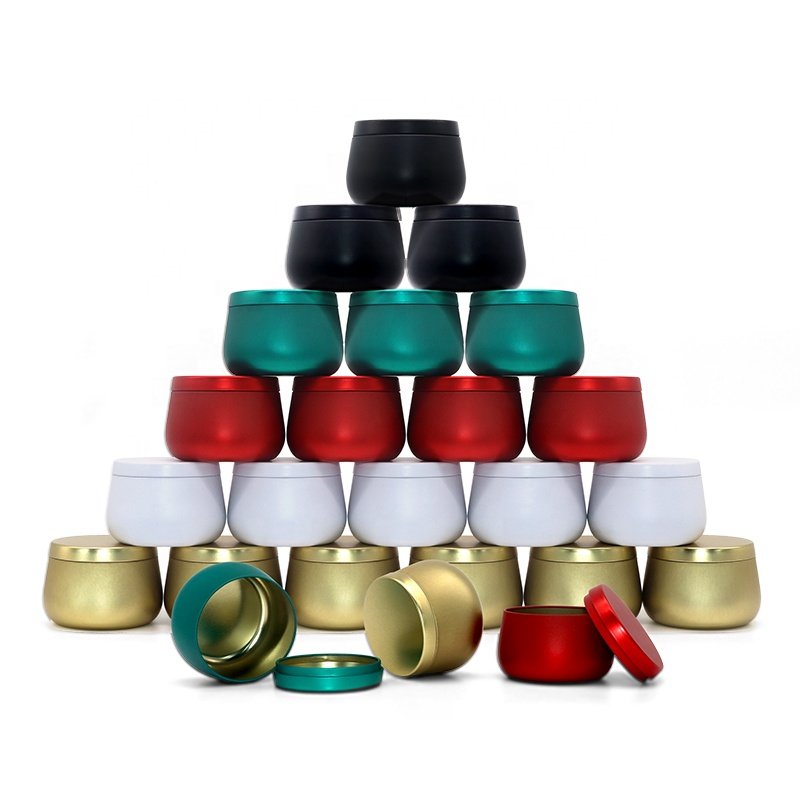 Wholesale Candle Tin Luxury Soy Wax Scented 8Oz Black Candle Tins Wedding Gift Seamless Metal Candle Can Containers