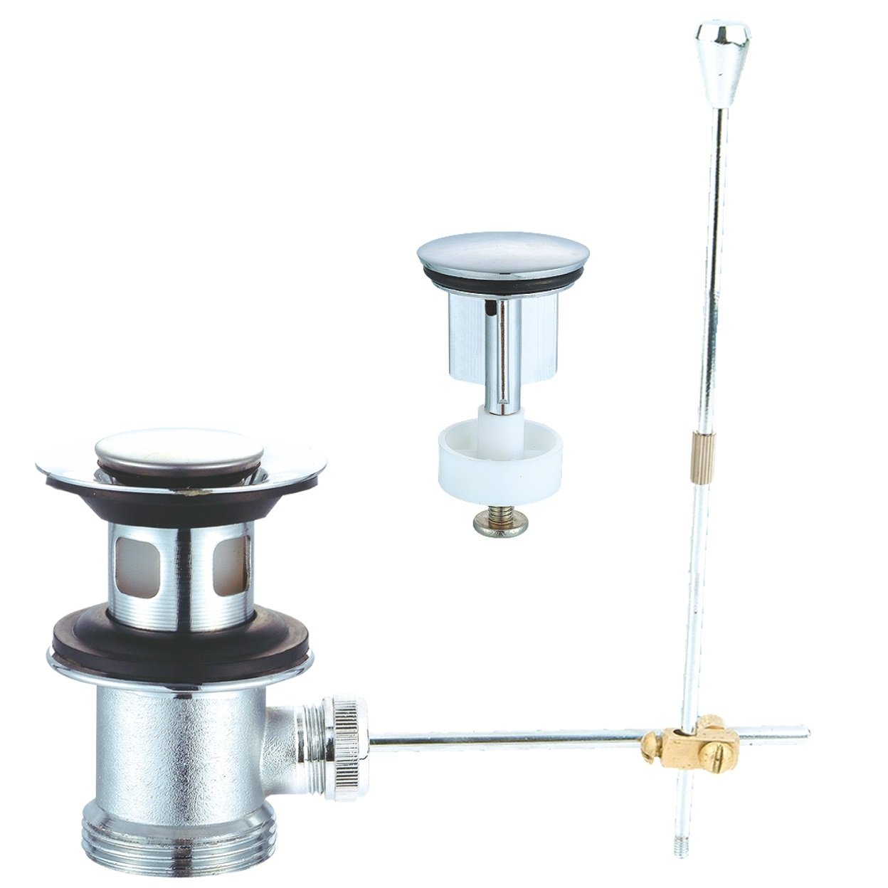 brass basin pop up waste with rod 11/4'' with overflow