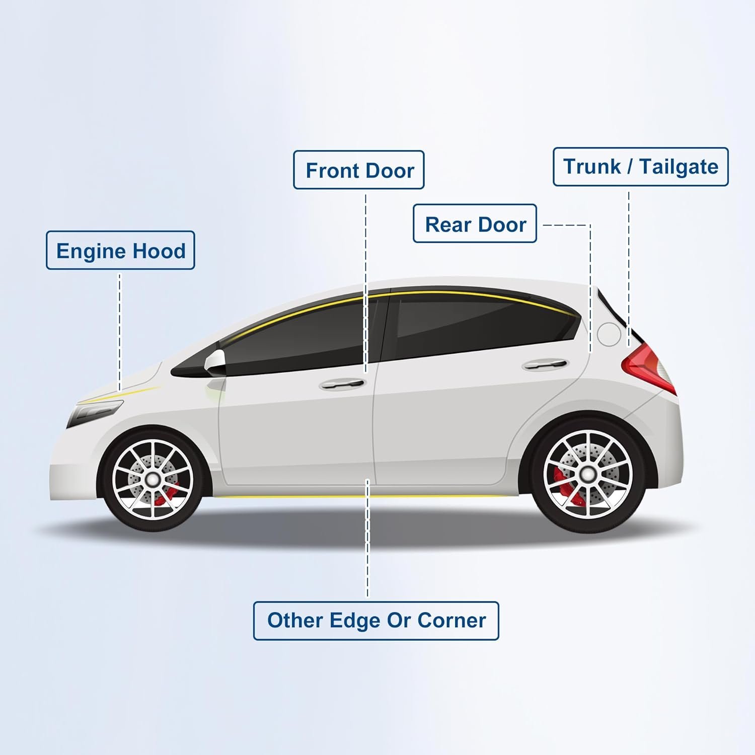 U shape steel strip soundproofing anti scratch pvc seal saloon car edge protection
