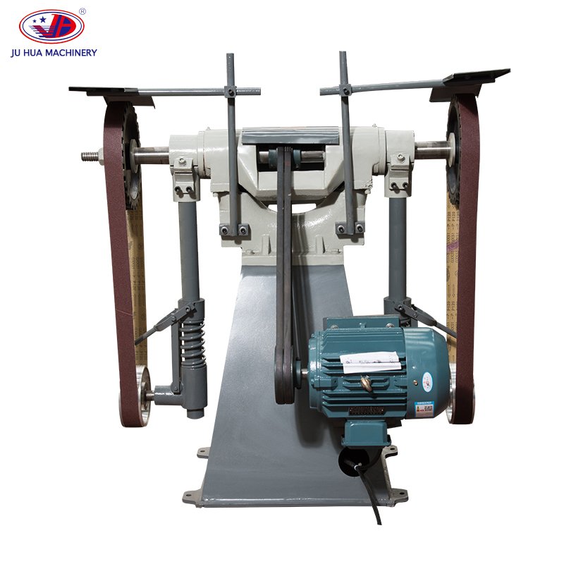 Hand operate metal double burring belt sander polishing machine for metal