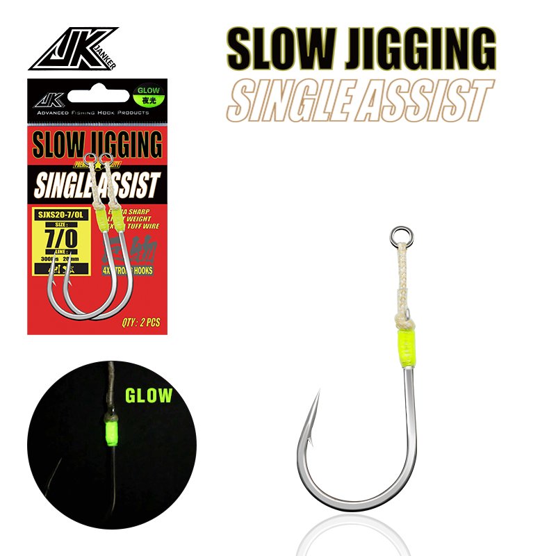 Fishing Hook JK Assist Hook Jigging SJXS20-L Series 2 Pieces/Bag Stainless Steel Fishing Hook Super Rust Proof For Saltwater