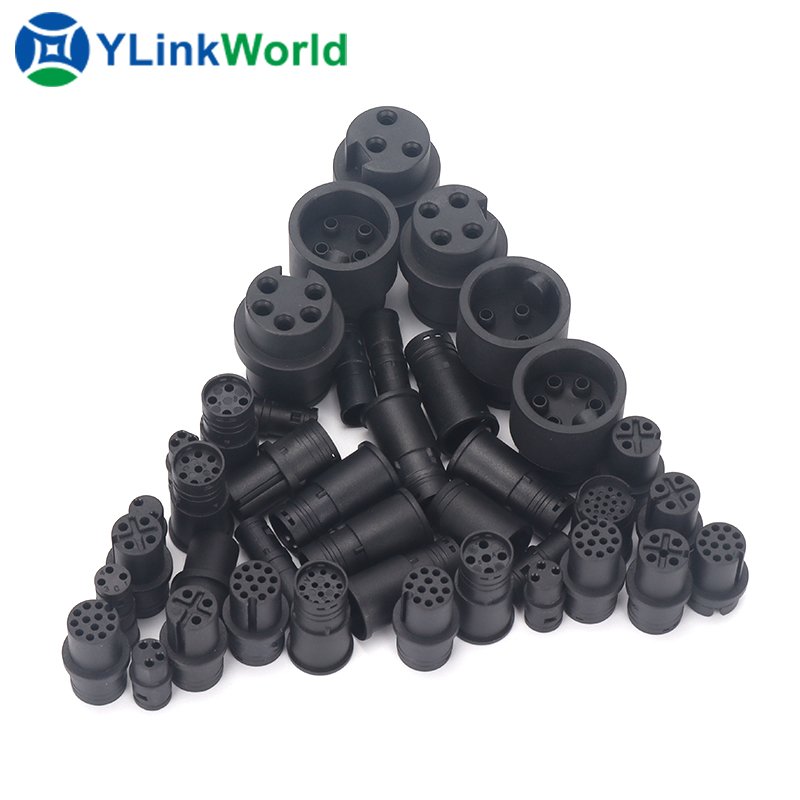 Custom waterproof circular connector male female rubber core m series connector plug socket rubber core factory