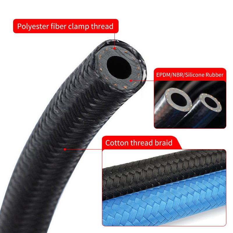 High Temperature Air Water Oil Braided Rubber Hydraulic Hose High Quality Pipe NBR EPDM Rubber Hose