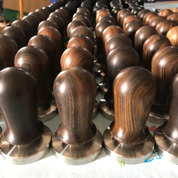 Durable press tamper espresso Smart Stainless Steel base wooden Coffee press