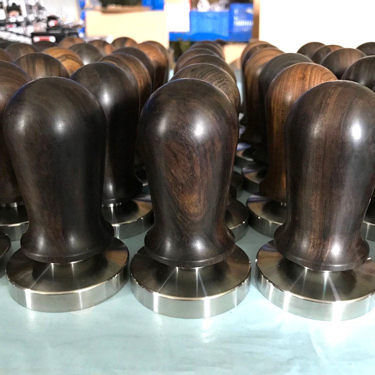 Durable press tamper espresso Smart Stainless Steel base wooden Coffee press