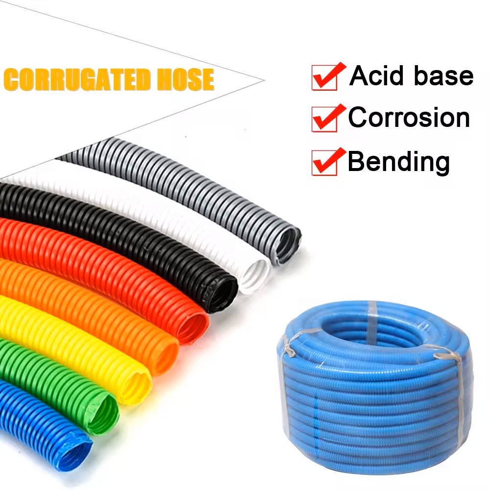 AD7 Black Polypropylene Tube Flame Retardant PP 25 mm Corrugated Plastic Flexible Conduit Pipe for Electrical Wiring Protection