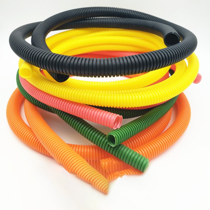 AD7 Black Polypropylene Tube Flame Retardant PP 25 mm Corrugated Plastic Flexible Conduit Pipe for Electrical Wiring Protection