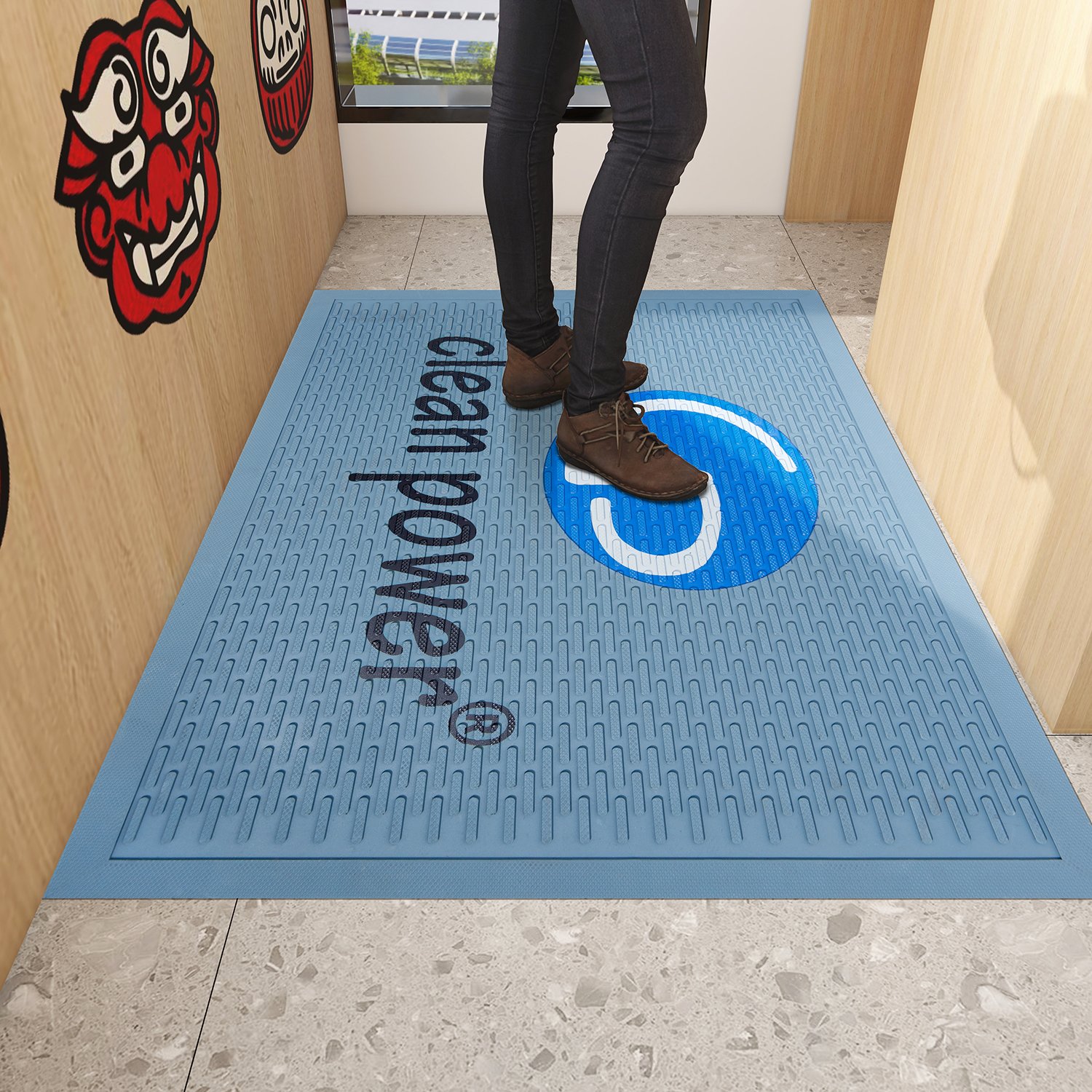 Anti fatigue logo mat 60*90 cm Rubber Floor Mat Logo Custom Mat For Barber