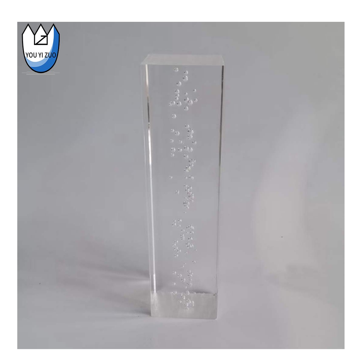 YOUYIZUO Manufacturer Transparent Clear Round Solid Stick Acrylic Square Round Rod Threaded with Bubble For Lighting