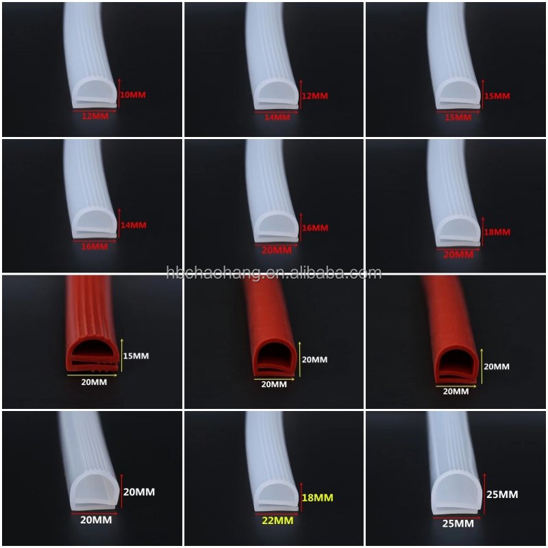 Manufacturer Customized High-Temperature Heat Resistant Double-E Shaped Silicone Oven Door Seal Strips Automotive Car Rubber