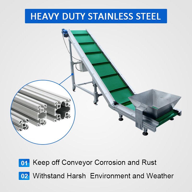 Snacks Inclined Easy-to-Clean Food Grade PU Sanitary Belt Conveyor for Grain Food Industry
