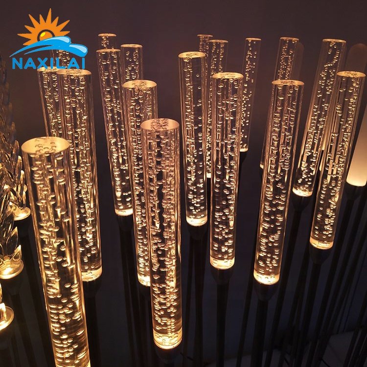 Naxilai Hot Sale Bubble Plexi-glass Rod Clear Plastic Bubble Rod Transparent Acrylic Pmma Rod for Bar Light
