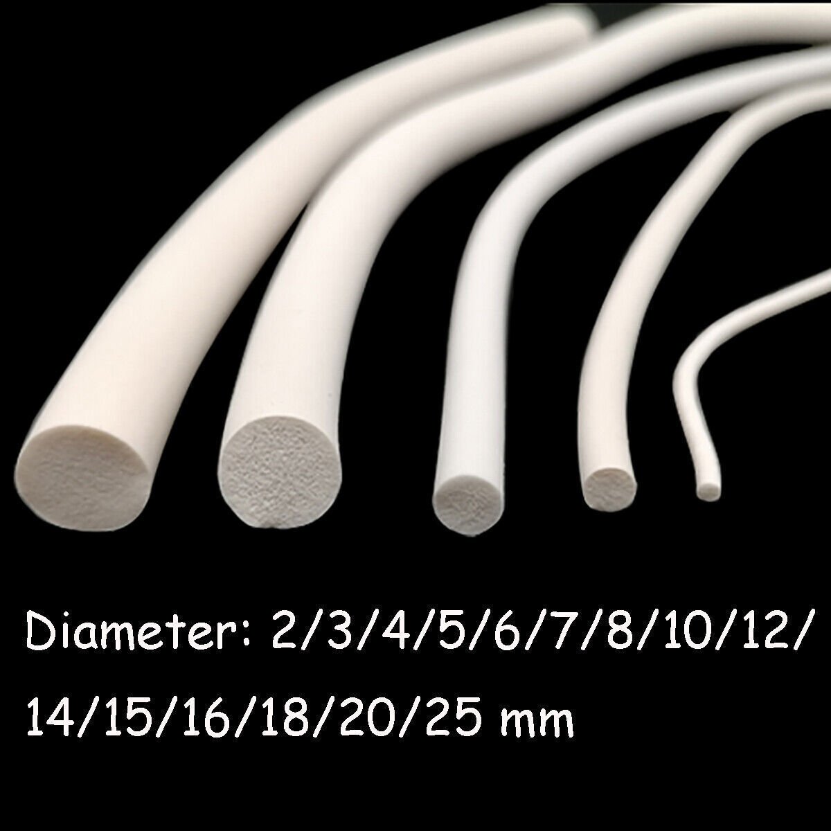 White Backer Rod, Caulk Saver for Gaps and Joint Concrete Filling, EPDM Rubber Joint Filler for Driveway and Wall Cracks