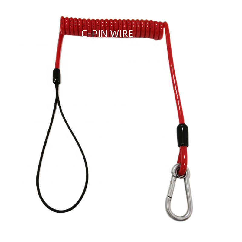 C-PIN Fishing Elastic Lanyards,Retractable Fishing Lanyard Coiled Lanyard For Fishing Rods and Boating Paddles