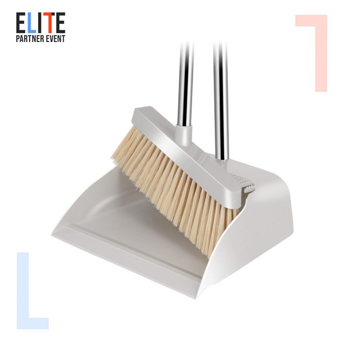 Masthome New design PET bristle plastic broom stainless Steel Three sections rod broom with dustpan set for housework