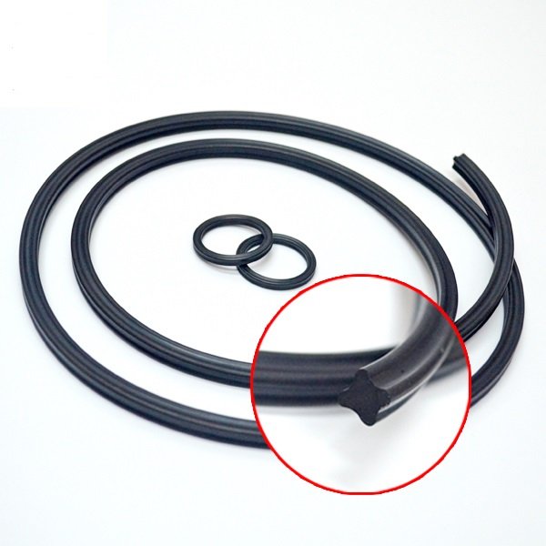 Quad ring Custom Made ASTMD2000 NBR EPDM SIL FKM HNBR rubber X ring X-shaped seal ring for industry