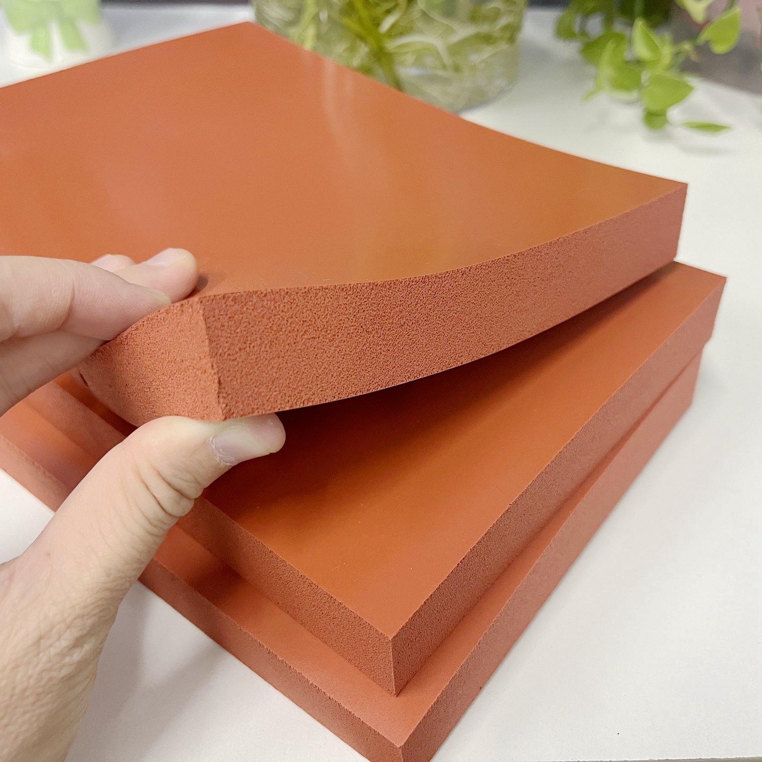 High temperature silicone rubber foam sheet Red Heat press silicone foam for ironing table,5mm closed-cell silicone foam board