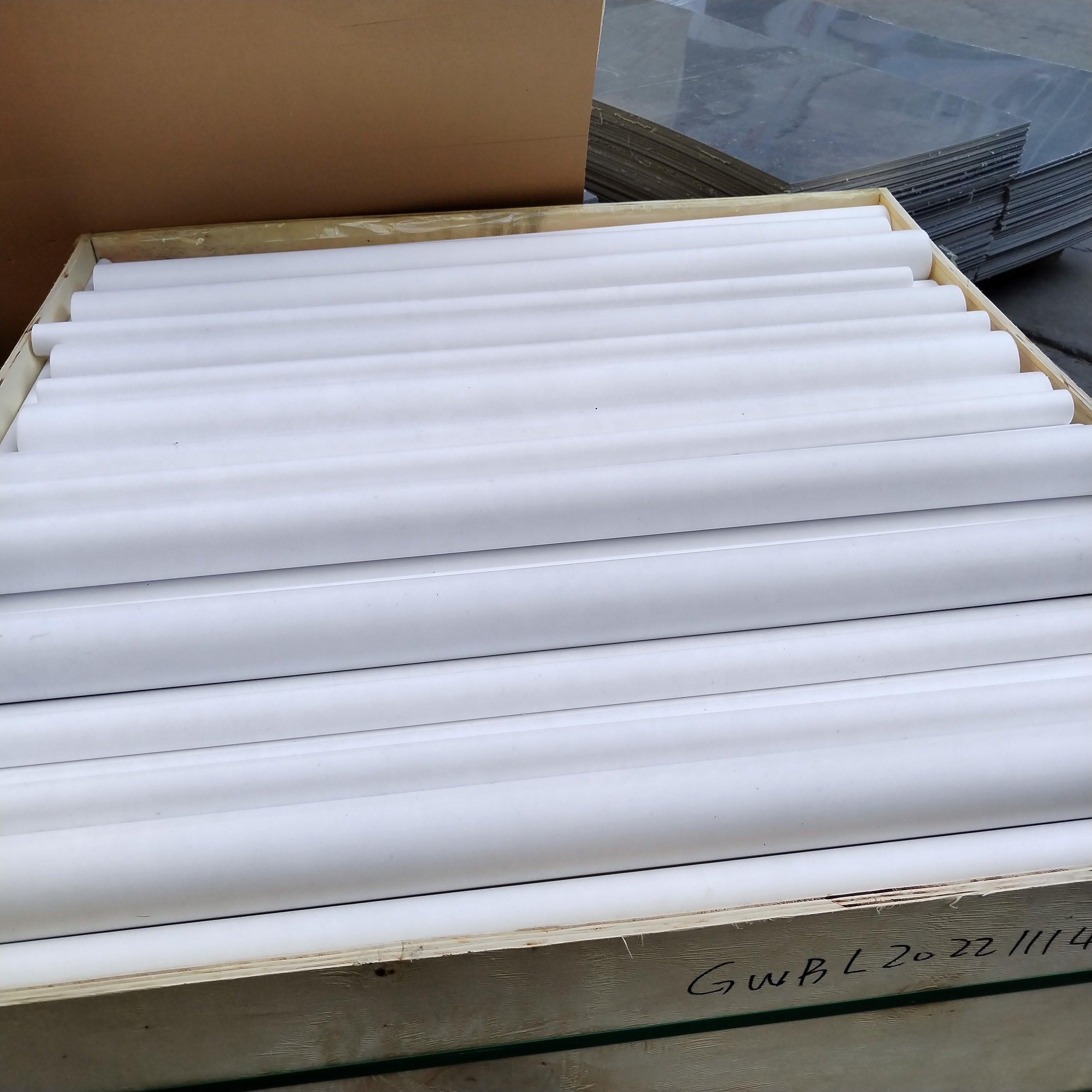 F-4 Fluoroplast White Virgin PTFE Rod