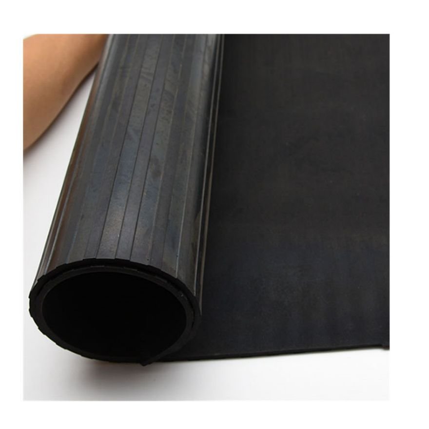 Waterproof Warehouse Workshop Anti Slip Wide Ribbed Rubber Sheet Flooring