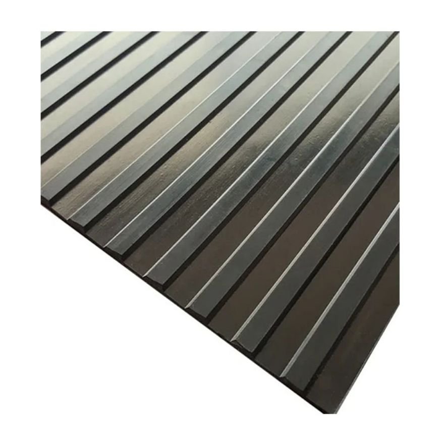 Waterproof Warehouse Workshop Anti Slip Wide Ribbed Rubber Sheet Flooring
