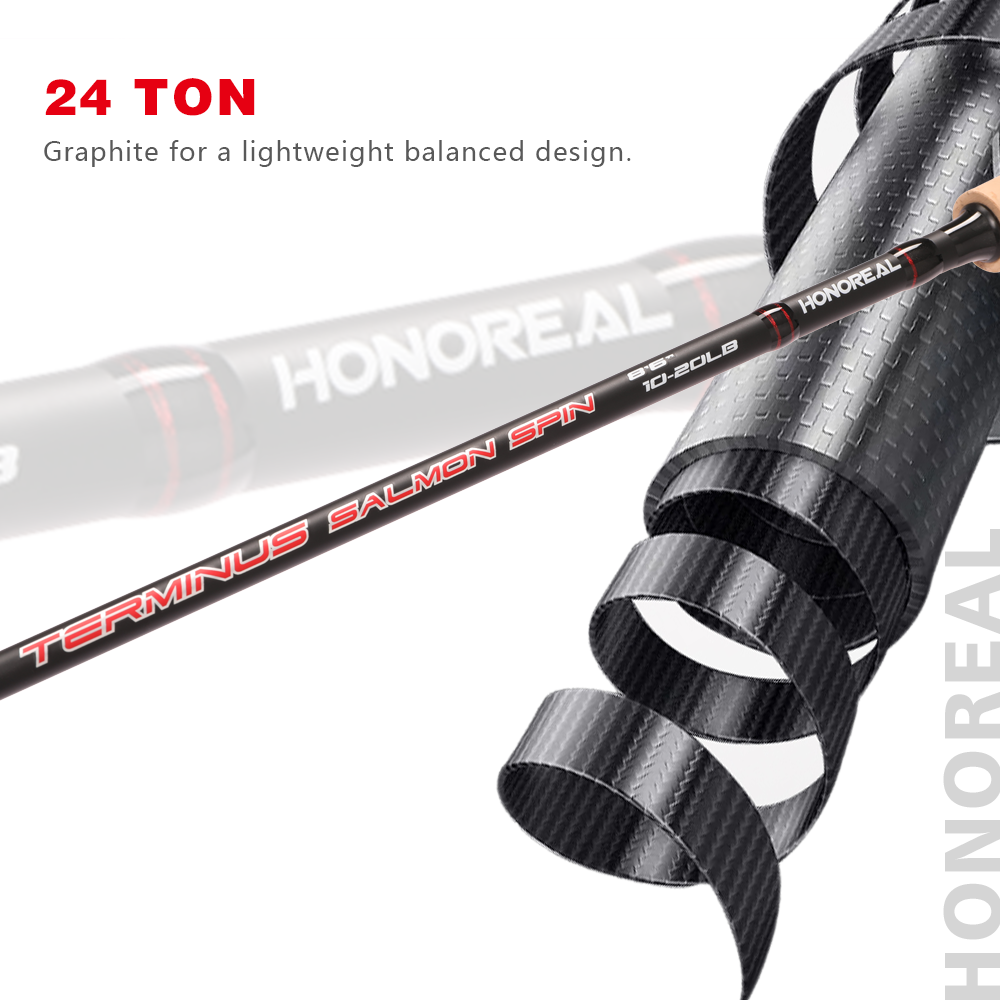 HONOREAL Terminus SALMO SPIN Carbon Fiber Fishing Rod 2.6m/2.7m 10-20lbs MH 8-32g Freshwater Saltwater River Stream Fishing
