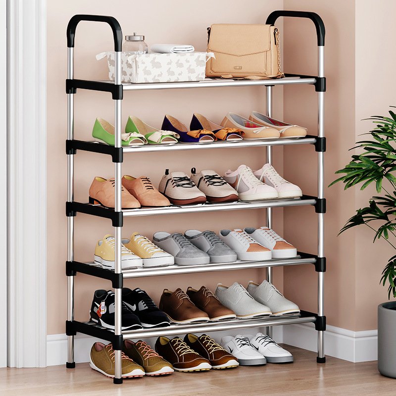 4-Tier Multi-Functional Detachable Storage Shelf Home Organization Steel Shoe Simple Living Room Kitchen Bedroom Outdoor Iron