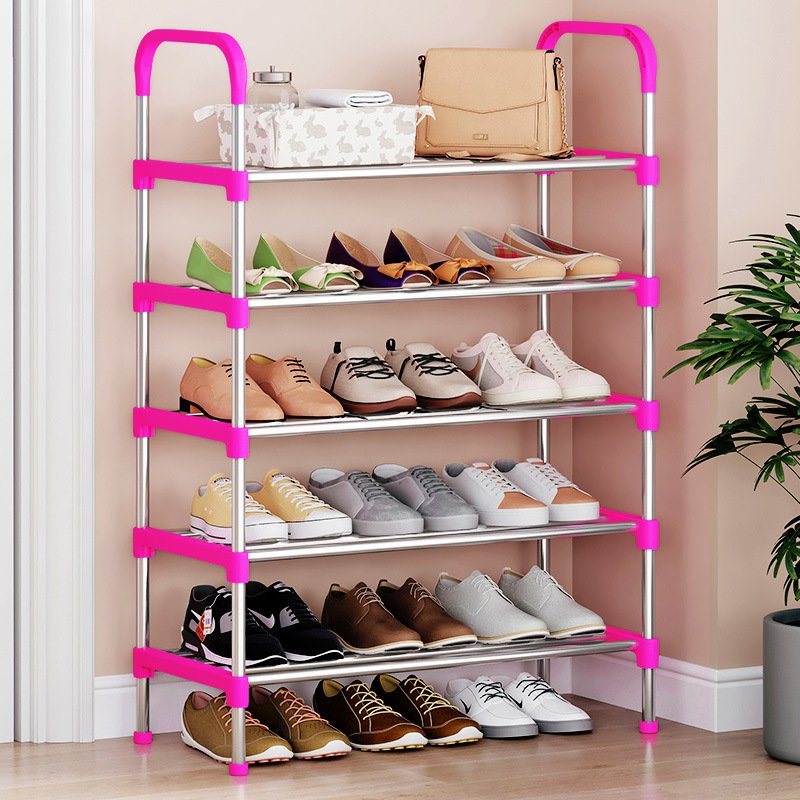 4-Tier Multi-Functional Detachable Storage Shelf Home Organization Steel Shoe Simple Living Room Kitchen Bedroom Outdoor Iron