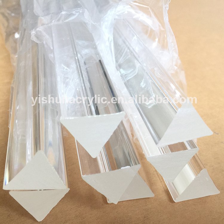 High transparency clear pmma plastic perspex triangle acrylic rods