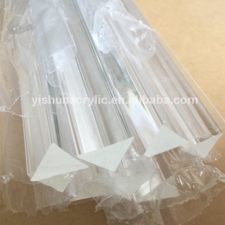 High transparency clear pmma plastic perspex triangle acrylic rods
