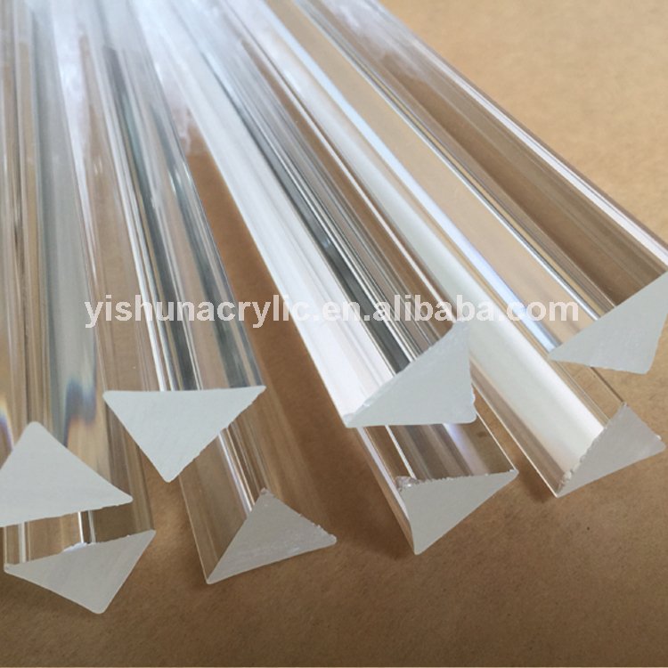 High transparency clear pmma plastic perspex triangle acrylic rods