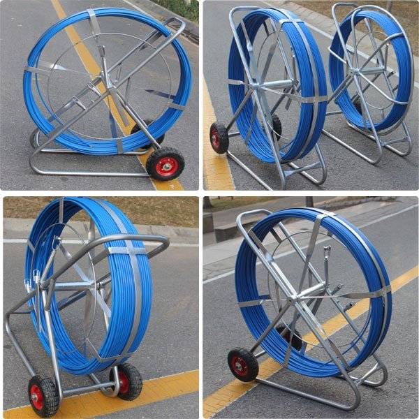 11mm*300m Fiber Optical Cable Reel Fiberglass Cable Push Rodding Snake Duct Rodder