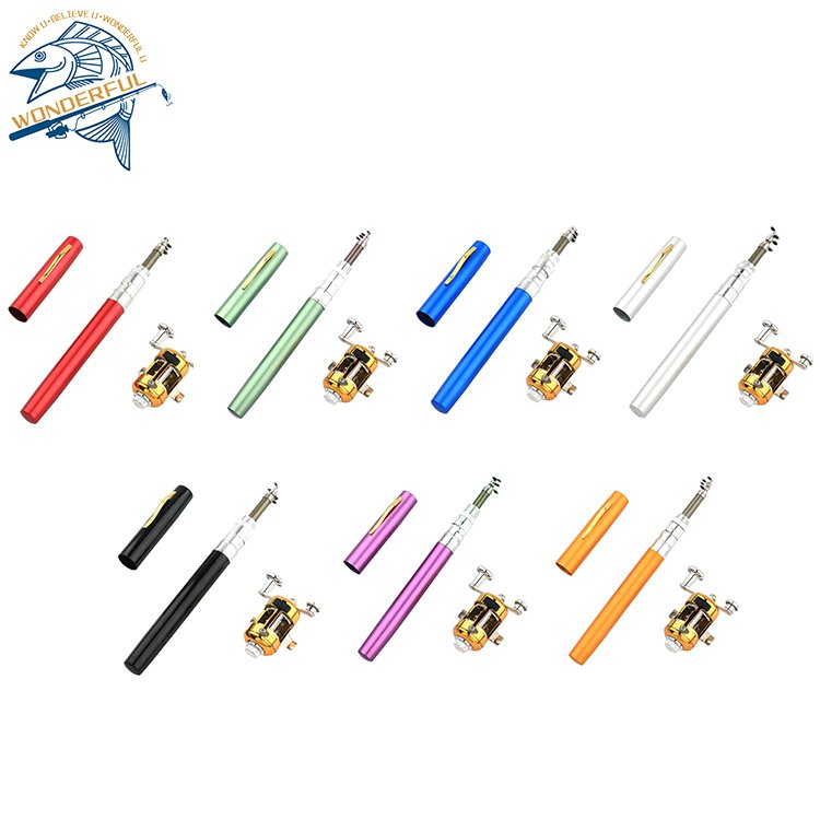 Wholesale Fishing Pole Combo Set 1m Collapsible Spinning Reels Carrier Bag Telescopic Plastic Ice Travel Mini Fishing rod