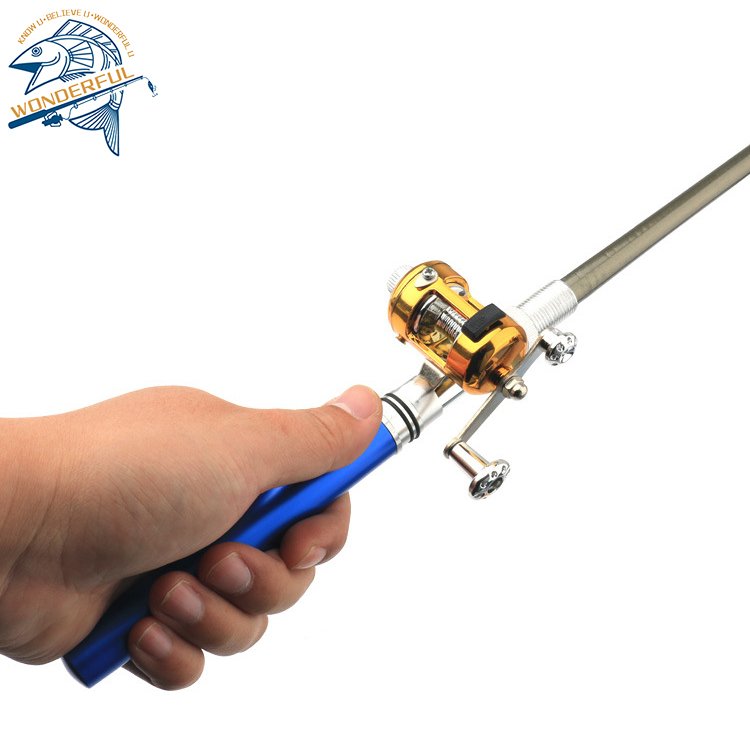 Wholesale Fishing Pole Combo Set 1m Collapsible Spinning Reels Carrier Bag Telescopic Plastic Ice Travel Mini Fishing rod