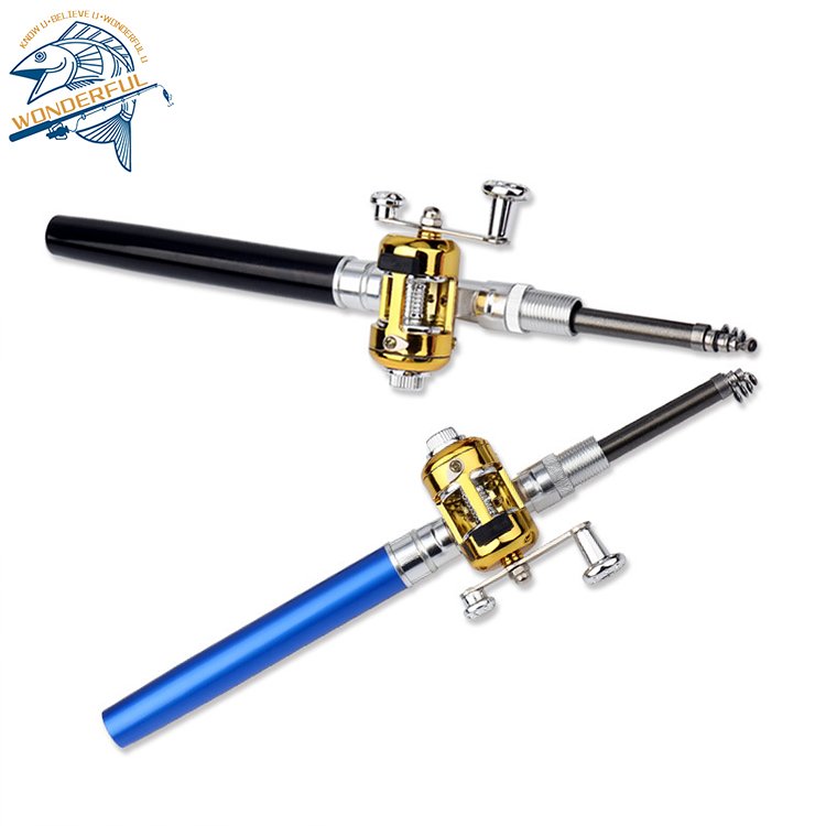 Wholesale Fishing Pole Combo Set 1m Collapsible Spinning Reels Carrier Bag Telescopic Plastic Ice Travel Mini Fishing rod