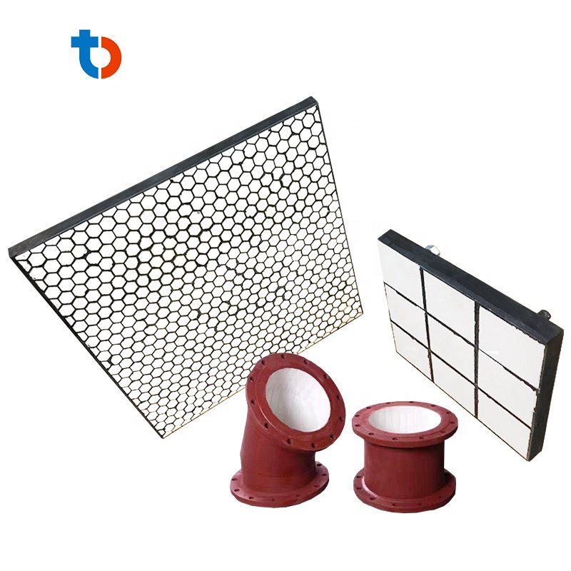 ceramic rubber wear lining plate chute liner Composite ceramic liners