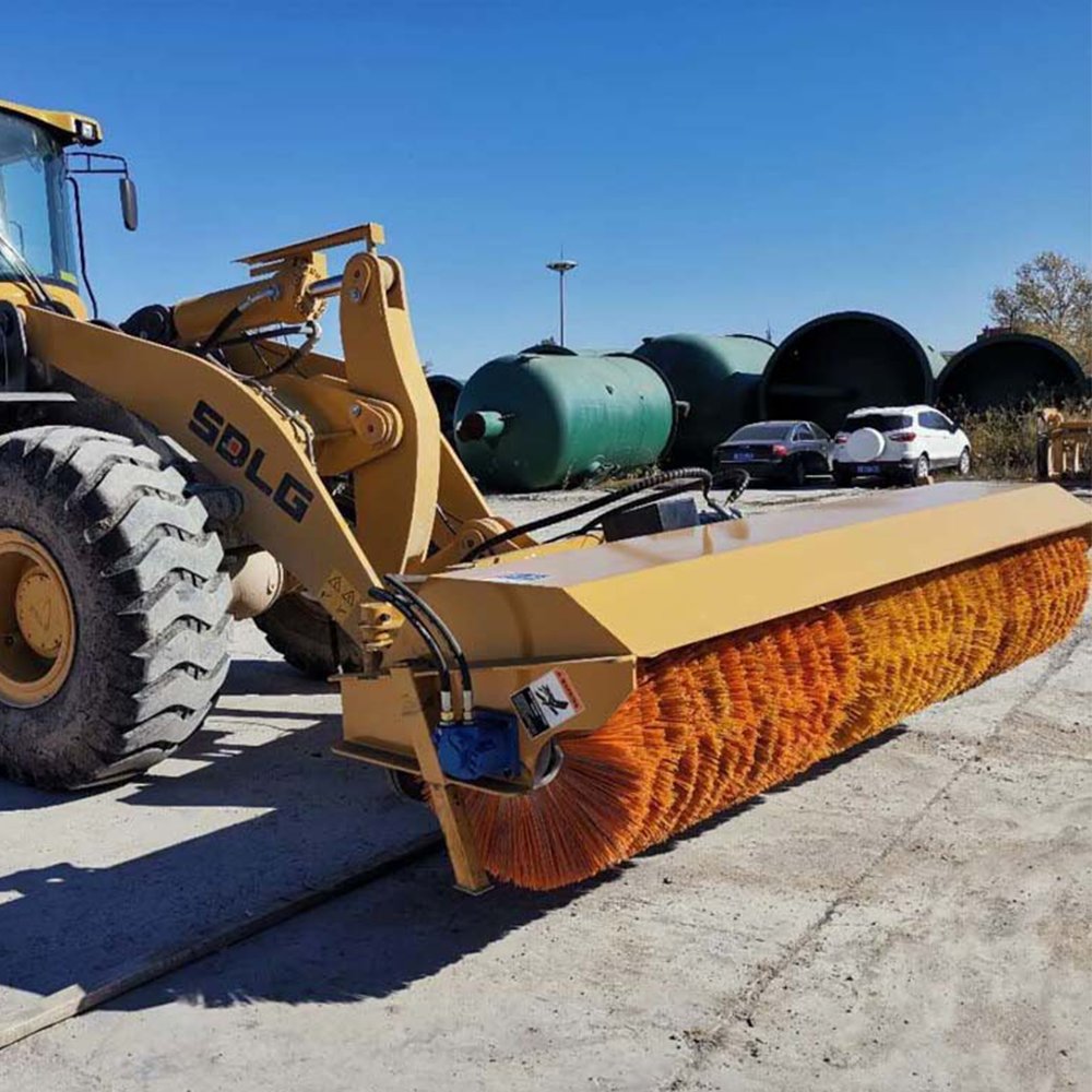 High Performance Excavator Tractor Front Snow Rotary Broom Sweeper Skid Steers Attachments Angle Road Cleaning Sweeper Machine