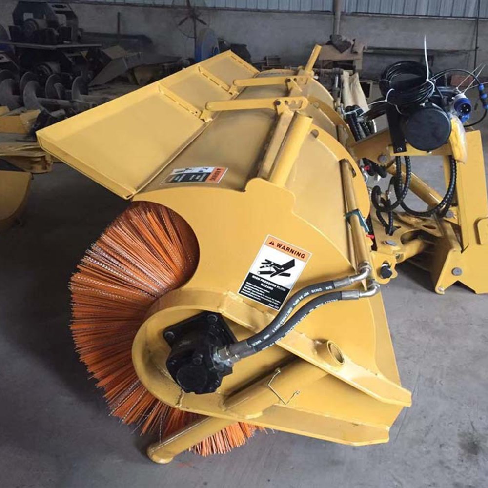 High Performance Excavator Tractor Front Snow Rotary Broom Sweeper Skid Steers Attachments Angle Road Cleaning Sweeper Machine