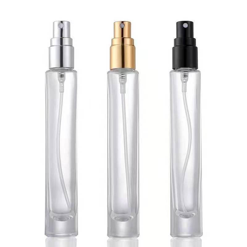 private label 10ml 20ml thick clear glass square round spray perfume bottle for decant perfumes