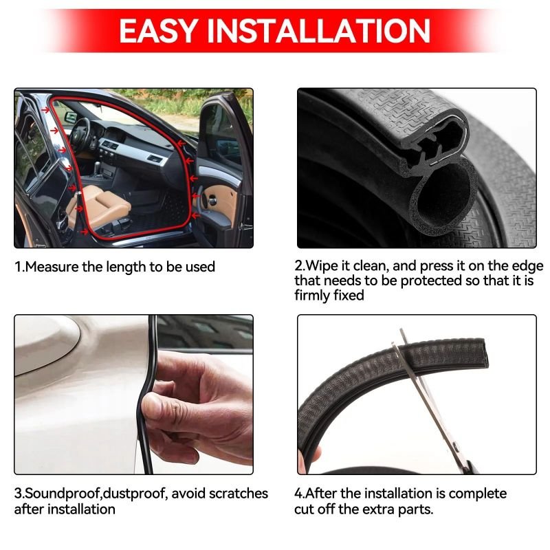 Auto Rubber Trim Seal Car Door Weatherstrip With Steel Bone Rubber Seal Strip