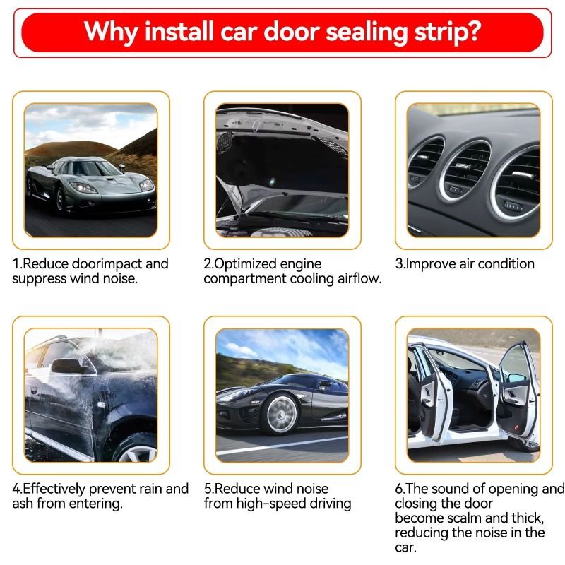 Auto Rubber Trim Seal Car Door Weatherstrip With Steel Bone Rubber Seal Strip