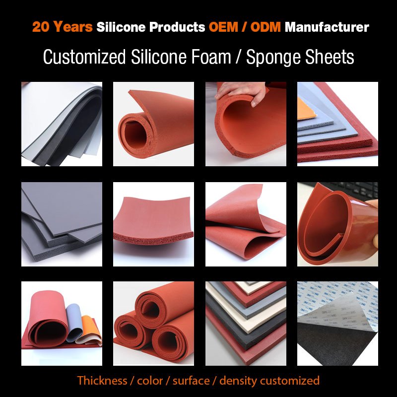 1-20mm Silicone Sponge Sheet different thickness silicone foam sponge rubber sheet