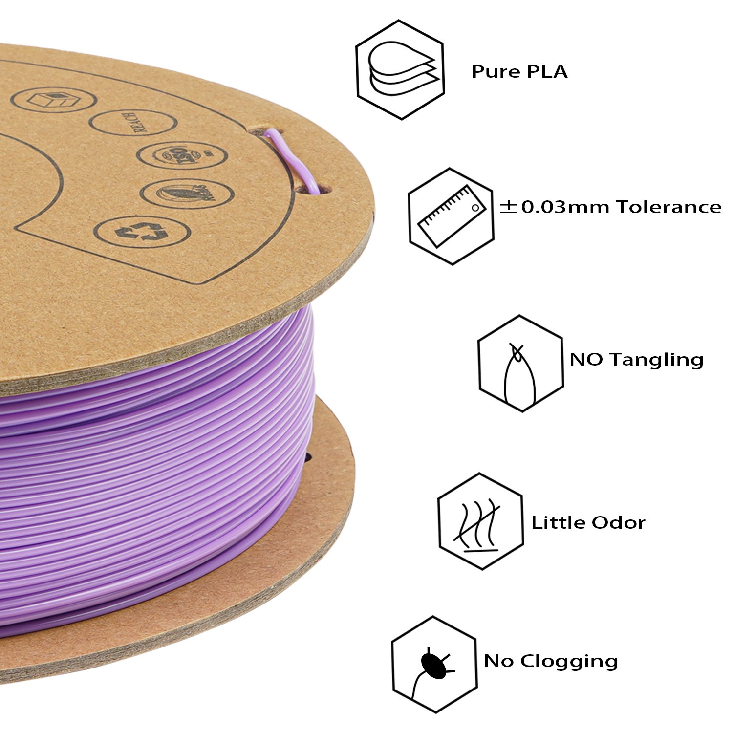 Wuhu R3D Filament PLA Red 1.75mm 1KG Cardboard spool