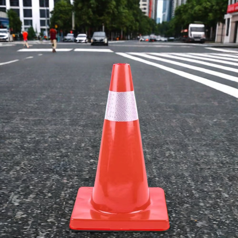 Custom Cutting Service 70cm 90cm PVC Reflective Traffic Cone Red Emergency Automotive Rubber Road Cone