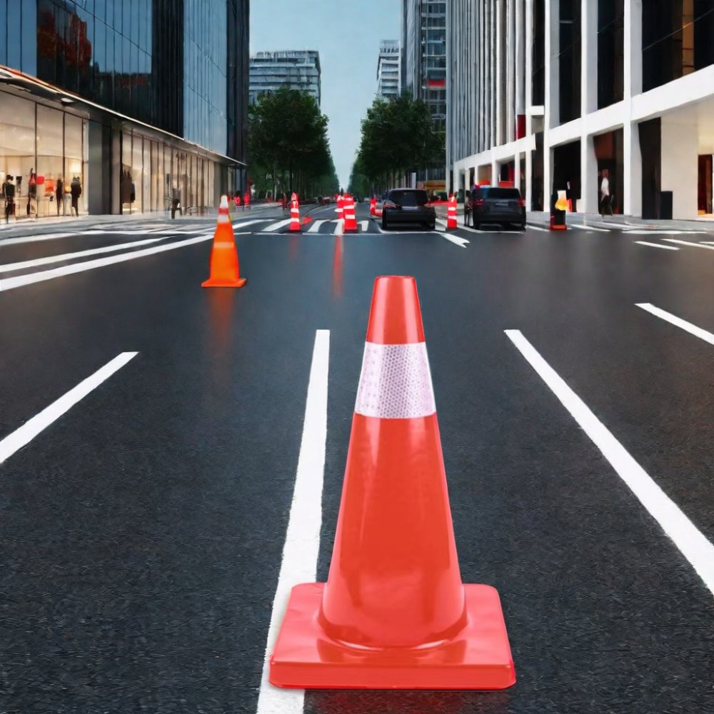 Custom Cutting Service 70cm 90cm PVC Reflective Traffic Cone Red Emergency Automotive Rubber Road Cone