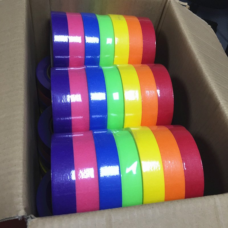 Wholesale 25mm 1 inch custom print green blue color automotive crepe paper masking tape manufacture for car painter