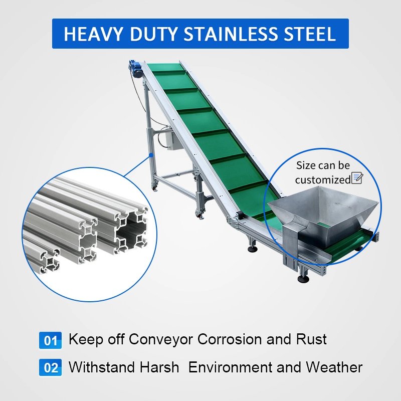 Bifa banda transportadora alimentos elevadora PVC PU heat resisted climbing conveyor line assembly line