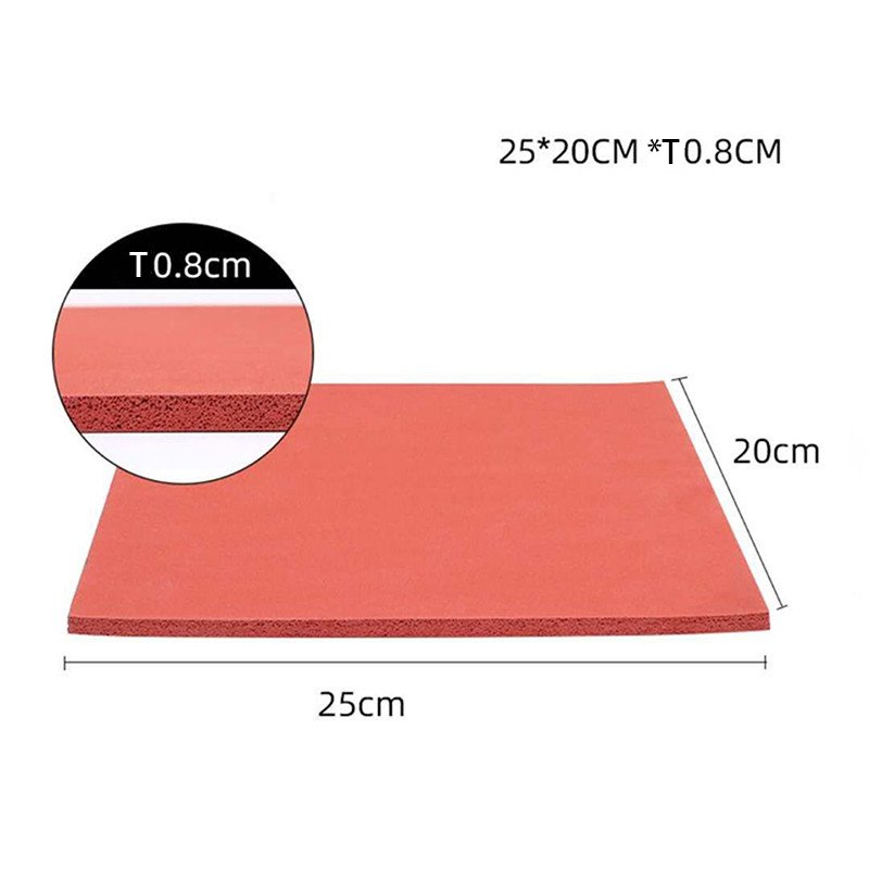 High Density Thick Closed Cell Rubber Calenderred Cutting Foam Pad Antistatic Red Silicone Sponge Sheet 5mm 6mm 10mm Thickness