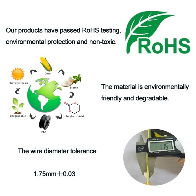 OEM Wholesale Good Toughness and High Hardness PLA 3D Filament 1.75mm 1KG PLA 3D Printer Filament 3d printing Plastic Rods